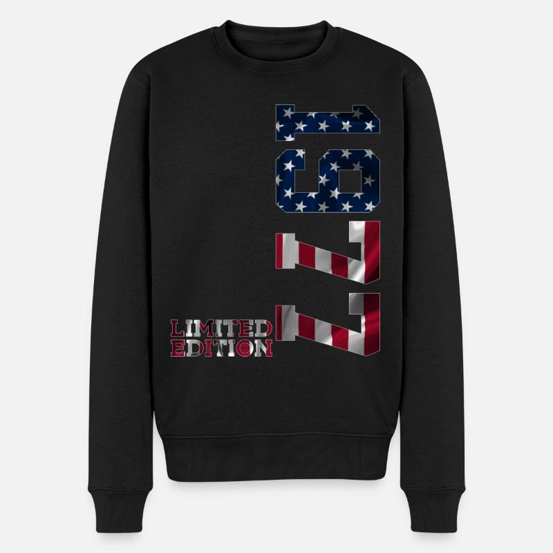 LIMITED EDITION 1977 USA 49. GEBURTSTAG - Männer Premium Bio Pullover - Schwarz