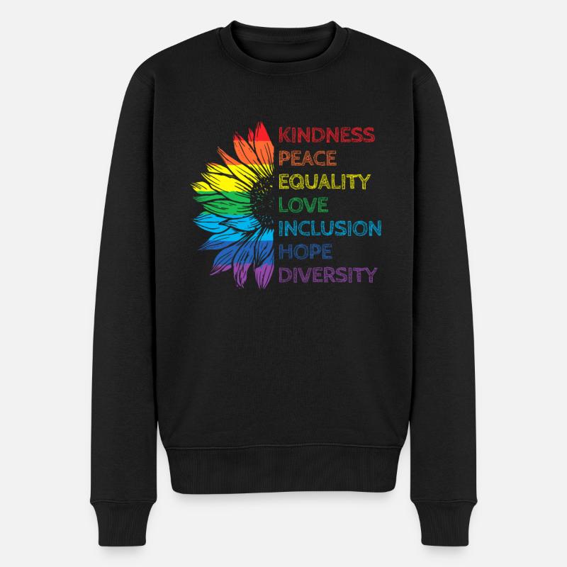 Peace Love Diversity Inclusion Equality Humanity - Männer Premium Bio Pullover - Schwarz
