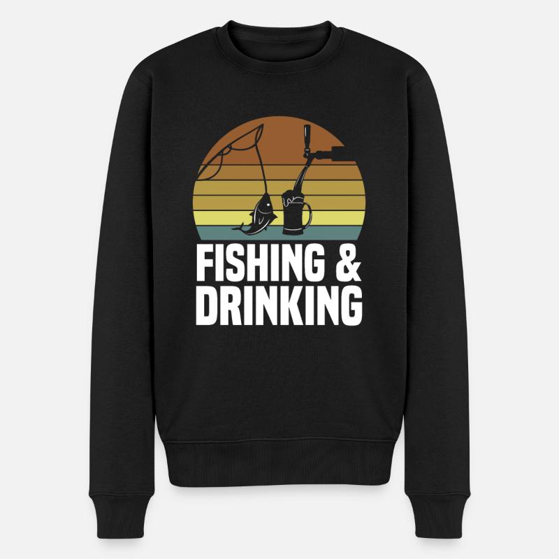 Hameçons Poissons Poteaux drôles - Pull Premium bio Homme - noir