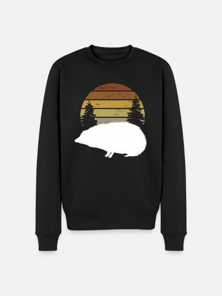 Hedgehog Forest - Men's Premium Organic Jumper - black