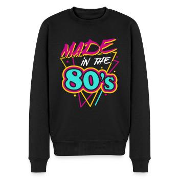 Made In The 80s Retro Karneval 80er Mottoparty - Männer Premium Bio Pullover - Schwarz - Vorne - Nico (187cm)