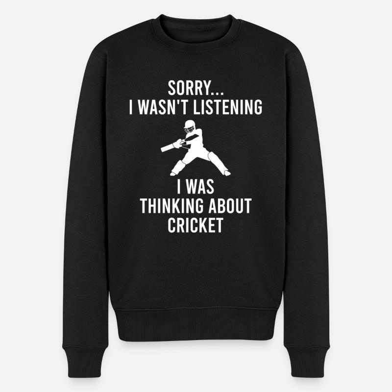 Joueurs de cricket - Pull Premium bio Homme - noir
