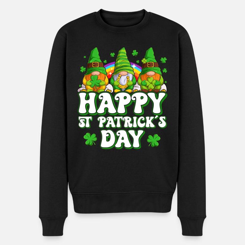 Saint-Patrick Elfes irlandais Gnome - Pull Premium bio Homme - noir
