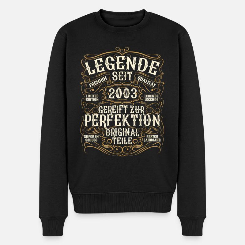 Legende 2003 Geburtstag legendär seit 2003 - Männer Premium Bio Pullover - Schwarz