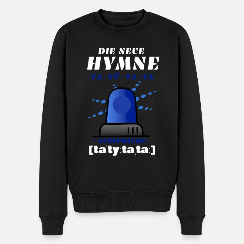 Blaulicht Sirene die neue Hymne - Männer Premium Bio Pullover - Schwarz