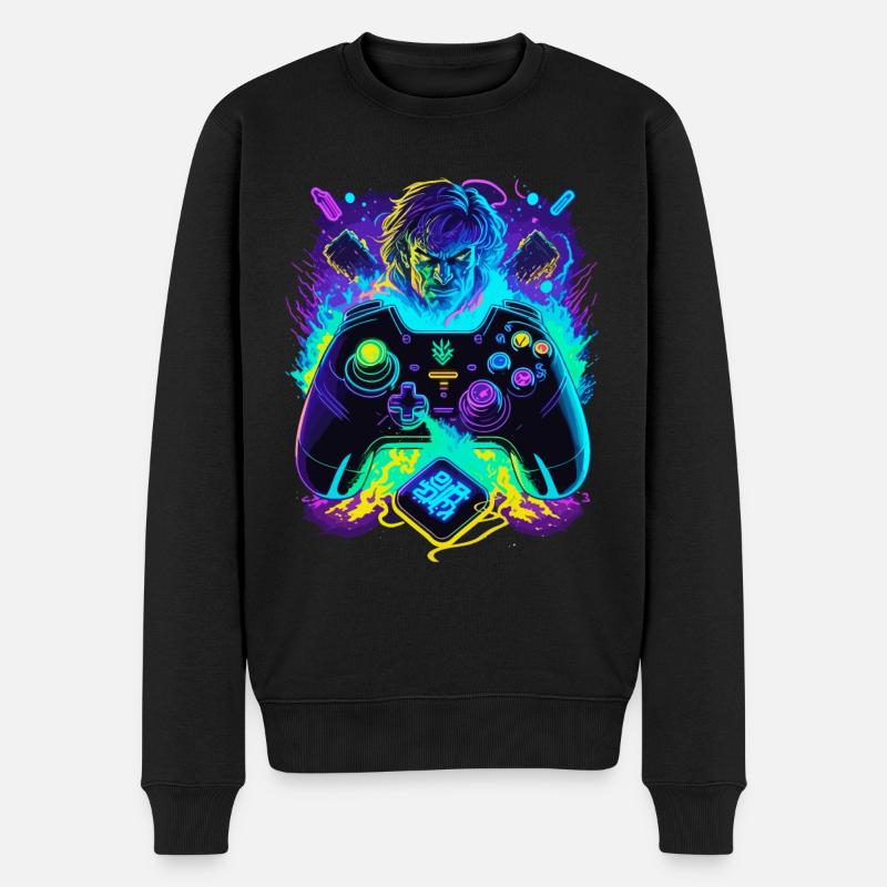 Manette Neon Graffiti Gamer - Pull Premium bio Homme - noir