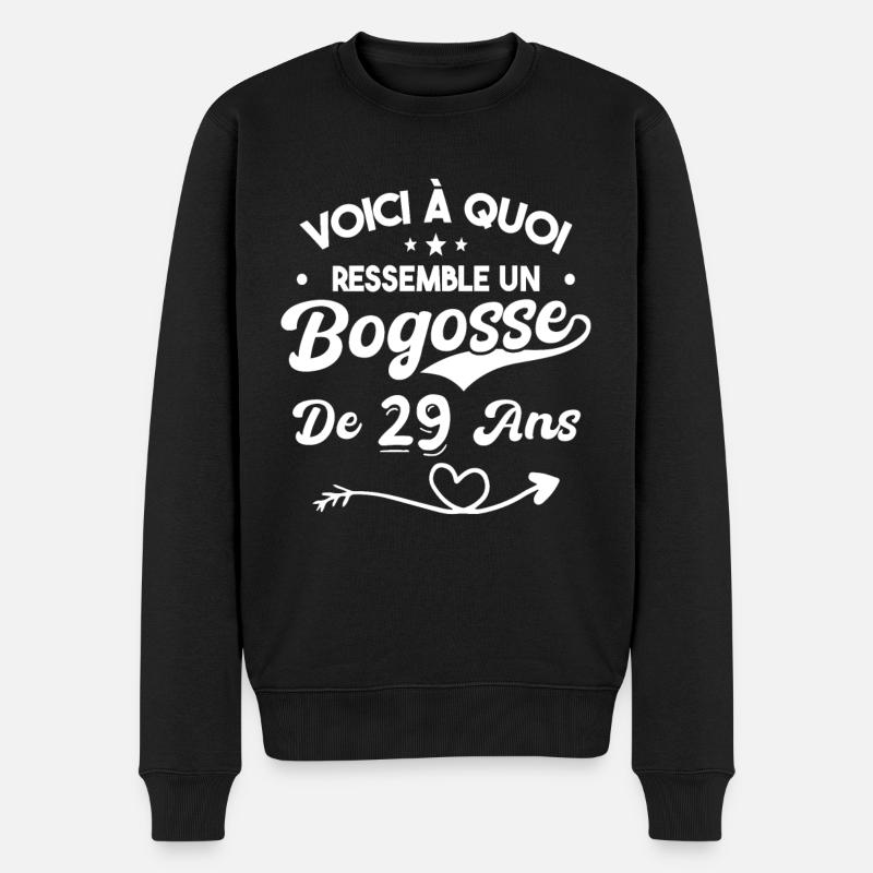 Bogosse 29 ans Cadeau Humour Anniversaire 29 ans - Pull Premium bio Homme - noir