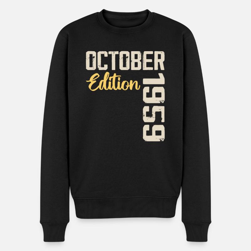 Oktober 1959 Vintage - Retro Geburtstagsgeschenk - Männer Premium Bio Pullover - Schwarz
