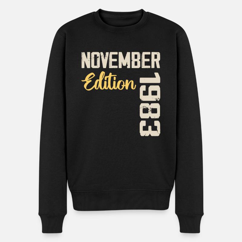 Geboren im November 1983 - Ausgabe 1983 - Männer Premium Bio Pullover - Schwarz