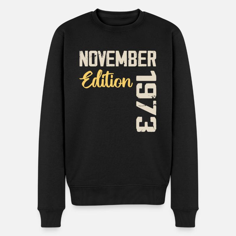Geboren im November 1973 - Ausgabe 1973 - Männer Premium Bio Pullover - Schwarz
