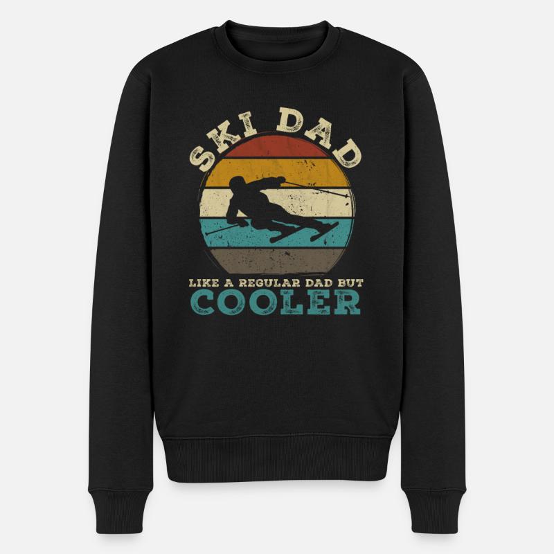 Ski Geschenk für einen Ski Dad Skifahrer Papa - Männer Premium Bio Pullover - Schwarz