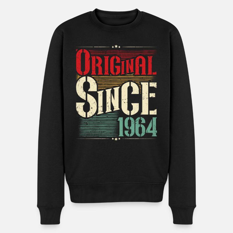 1964 Geburtstag geboren im Jahr 1964 Retro Vintage - Männer Premium Bio Pullover - Schwarz