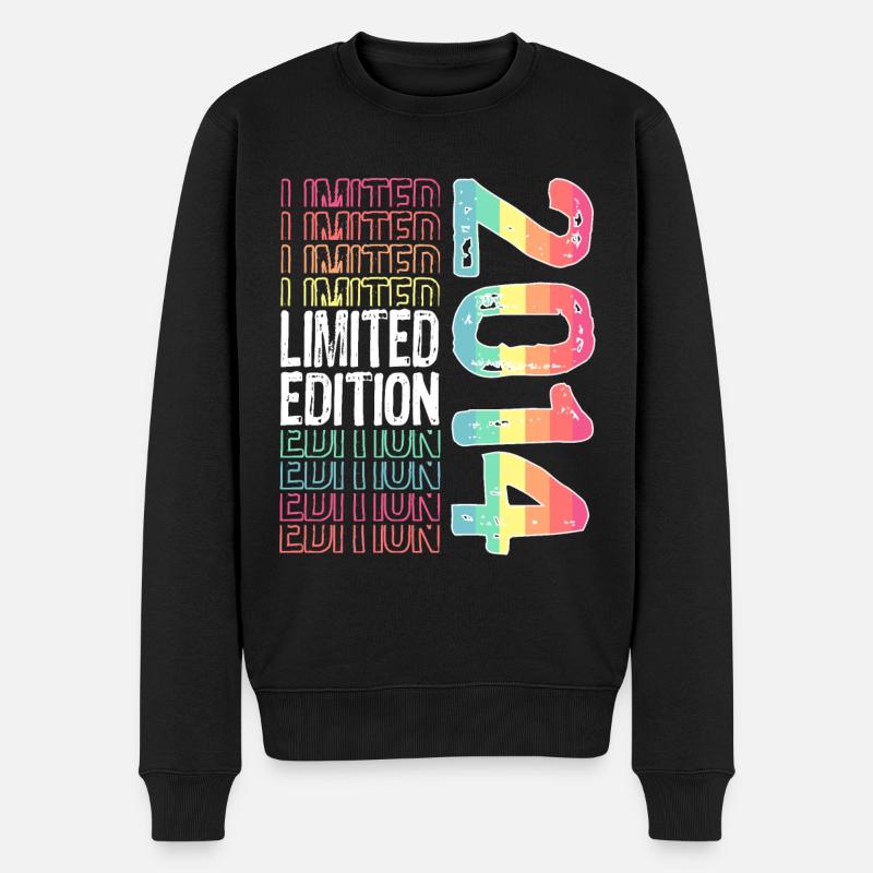 Limited Edition seit 2014 Geburtstag Vintage 2014 - Männer Premium Bio Pullover - Schwarz