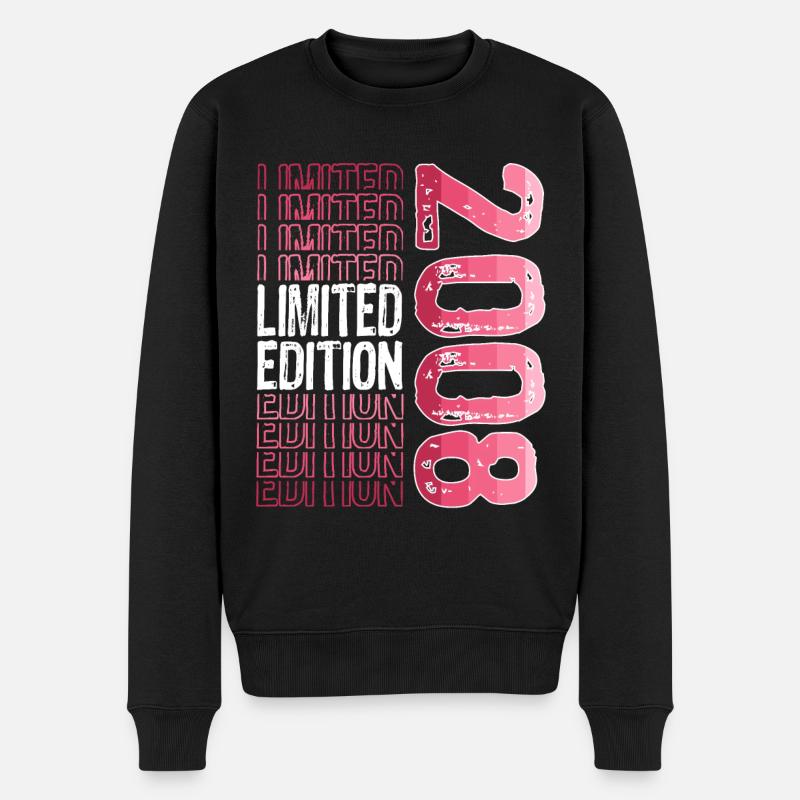 Limited Edition seit 2008 Geburtstag Vintage 2008 - Männer Premium Bio Pullover - Schwarz