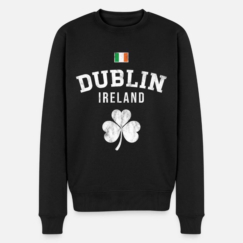Dublin, Irlande - Pull Premium bio Homme - noir