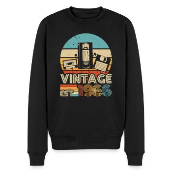 Geboren 1966 1966 Geburtstag geschenk Jahrgang - Männer Premium Bio Pullover - Schwarz - Vorne - Nico (187cm)