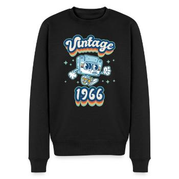 Geboren 1966 1966 Geburtstag geschenk Jahrgang - Männer Premium Bio Pullover - Schwarz - Vorne - Nico (187cm)