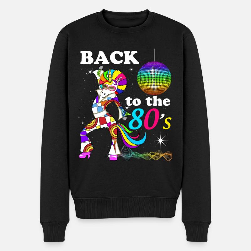 Génération Années 80 Vintage Licorne - Pull Premium bio Homme - noir
