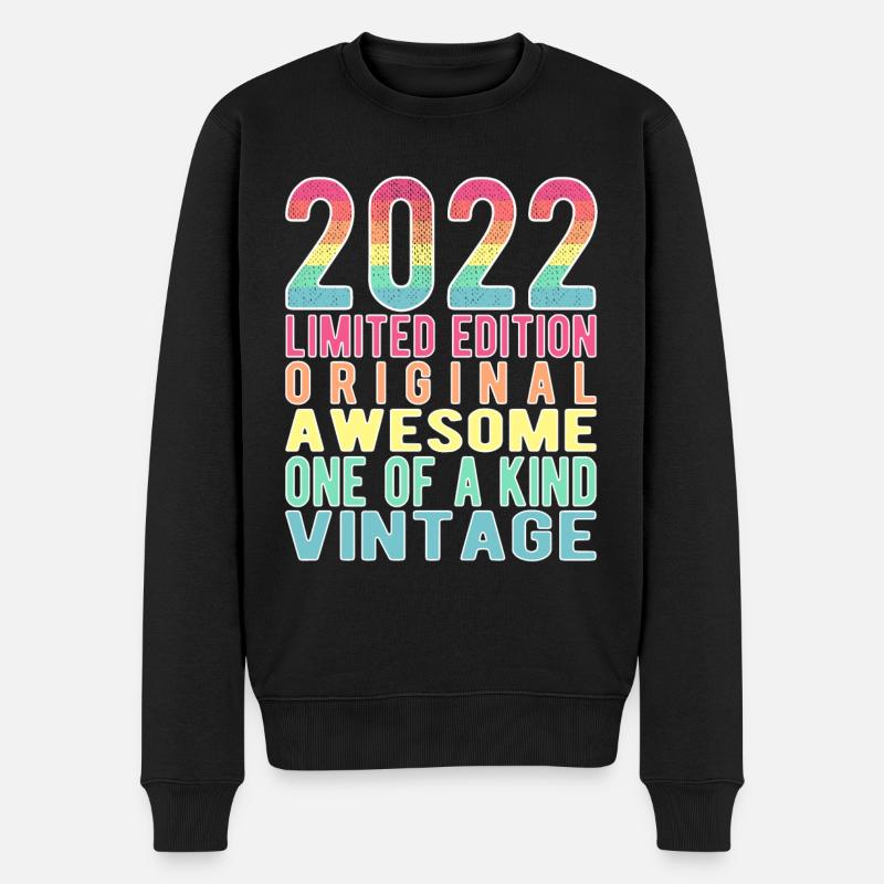 Limited Edition seit 2022 Geburtstag Vintage 2022 - Männer Premium Bio Pullover - Schwarz
