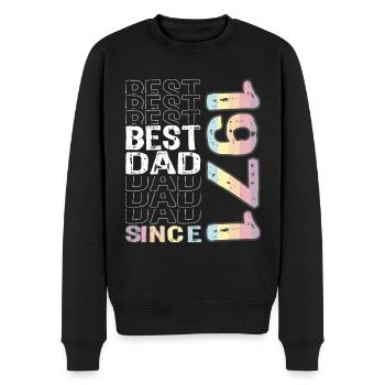 Bester Papa der Welt seit 1971 Vatertag - Männer Premium Bio Pullover - Schwarz - Vorne - Nico (187cm)