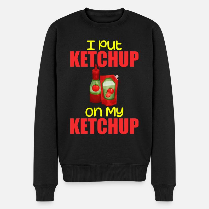 Ich habe Ketchup auf mein Ketchup Tee Kostüm Tomate DIY aufgetragen - Männer Premium Bio Pullover - Schwarz