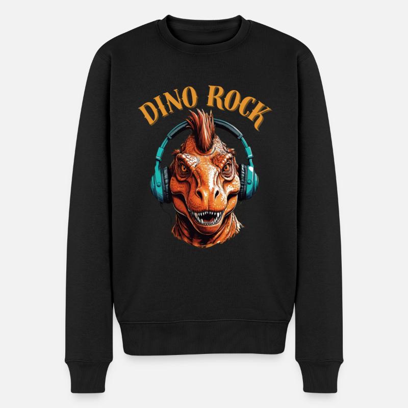 DINO FELSEN - Männer Premium Bio Pullover - Schwarz
