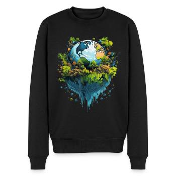 Respektiere deine Mutter am Tag der Erde - Männer Premium Bio Pullover - Schwarz - Vorne - Nico (187cm)