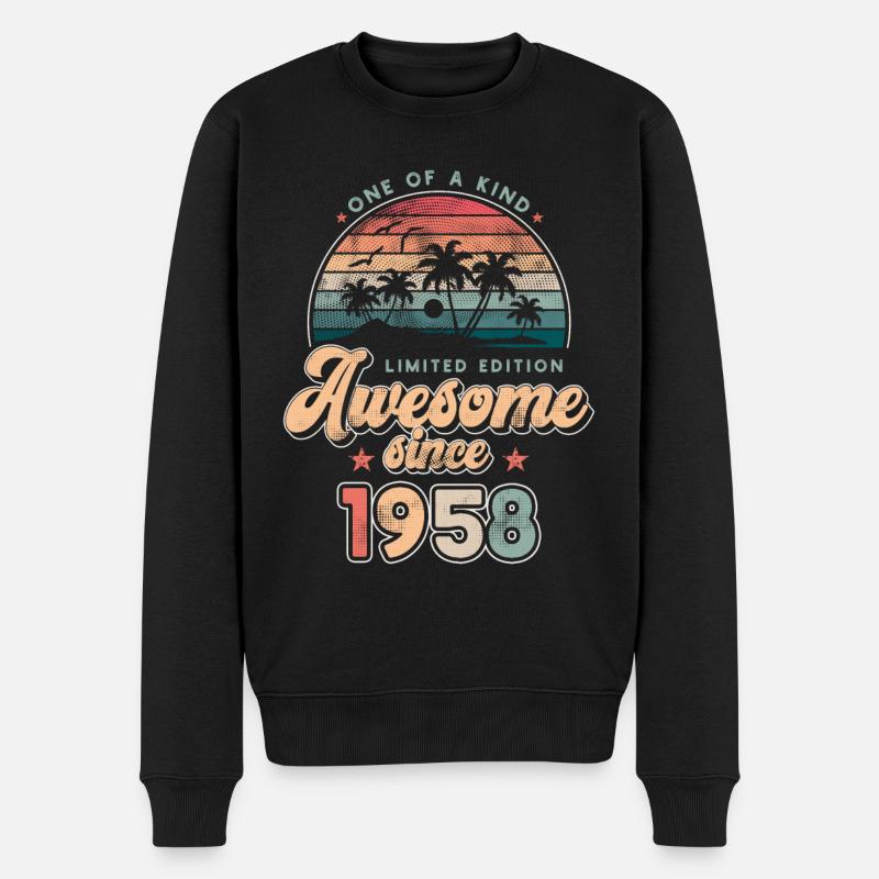 Anniversaire 1958 Palmiers - Pull Premium bio Homme - noir