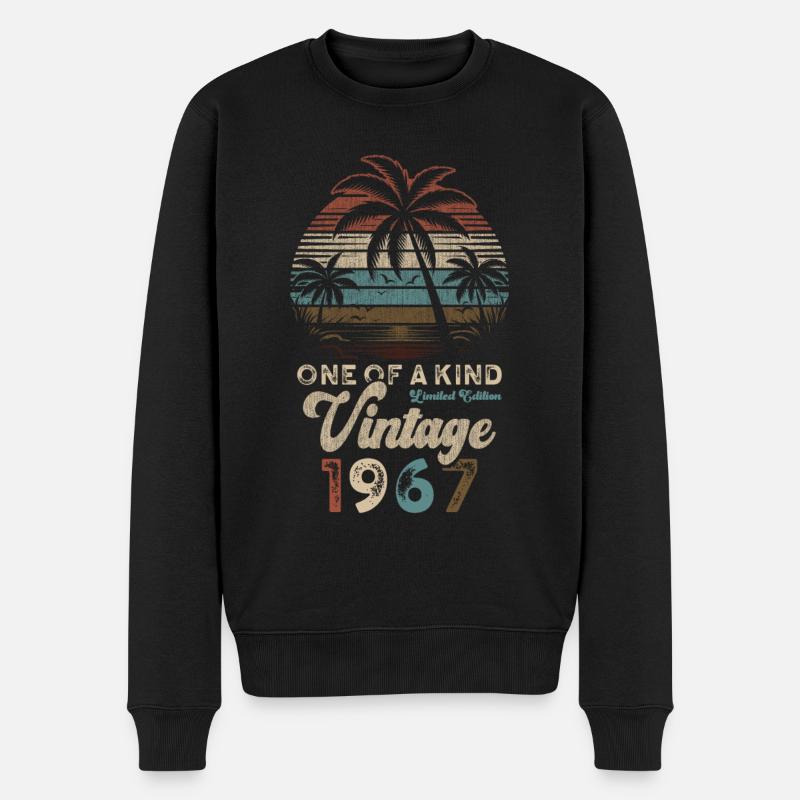 Millésime 1967 Anniversaire Palmiers - Pull Premium bio Homme - noir