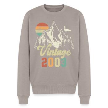 Vintage 2003 Birthday Mountains Eagle - Men's Premium Organic Jumper - taupe - Front - Nico (187cm)