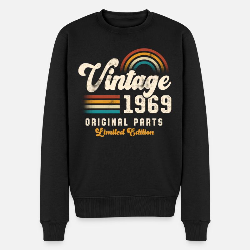 Vintage 1969 Geburtstag Retro - Männer Premium Bio Pullover - Schwarz