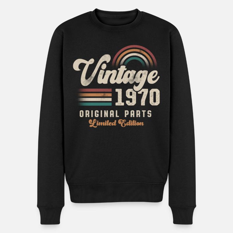 Millésime 1970 Anniversaire Rétro - Pull Premium bio Homme - noir