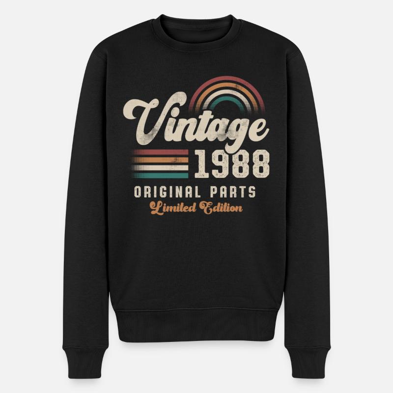 Millésime 1988 Anniversaire Rétro - Pull Premium bio Homme - noir