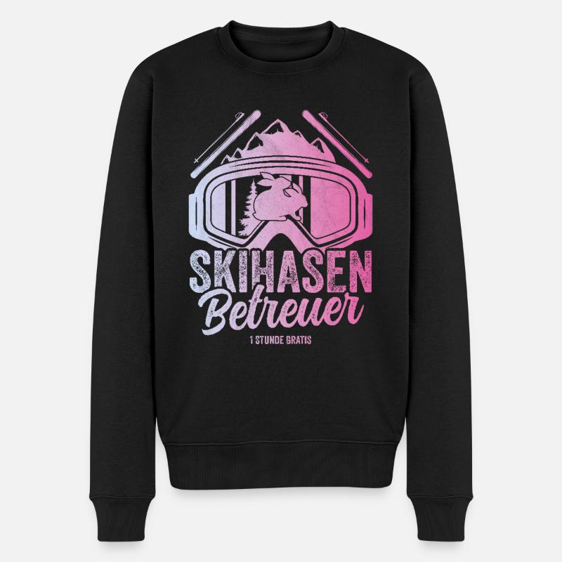 Skihasen Betreuer Skiurlaub Skilehrer Apres Ski - Männer Premium Bio Pullover - Schwarz