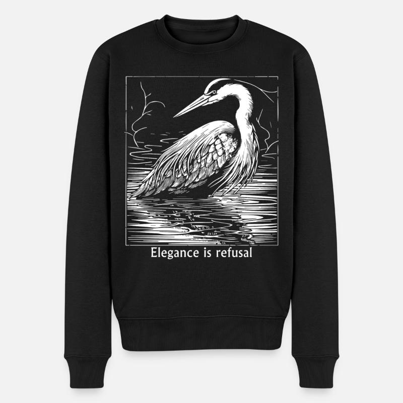 Schwarz-Weiß Grafikdesign T-Shirt – Minimalistisch - Männer Premium Bio Pullover - Schwarz