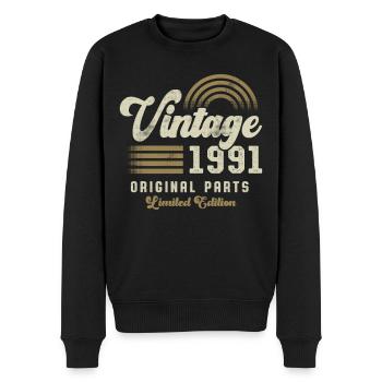 Millésime 1991 Anniversaire Rétro - Pull Premium bio Homme - noir - Devant - Nico (187cm)