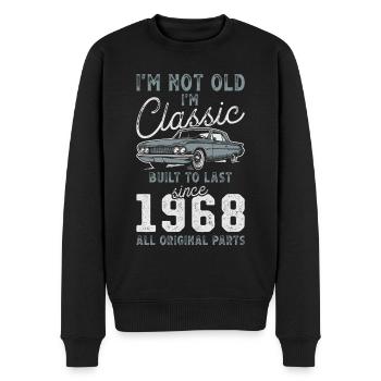 Geboren 1968 Geburtstag Oldtimer - Männer Premium Bio Pullover - Schwarz - Vorne - Nico (187cm)
