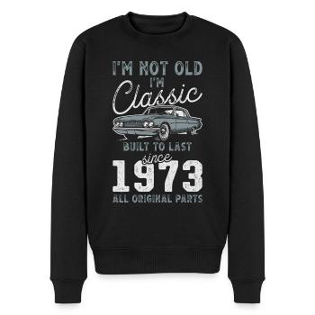 Geboren 1973 Geburtstag Oldtimer - Männer Premium Bio Pullover - Schwarz - Vorne - Nico (187cm)