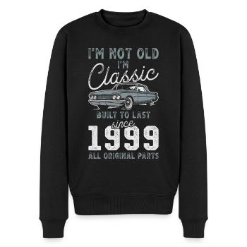 Geboren 1999 Geburtstag Oldtimer - Männer Premium Bio Pullover - Schwarz - Vorne - Nico (187cm)