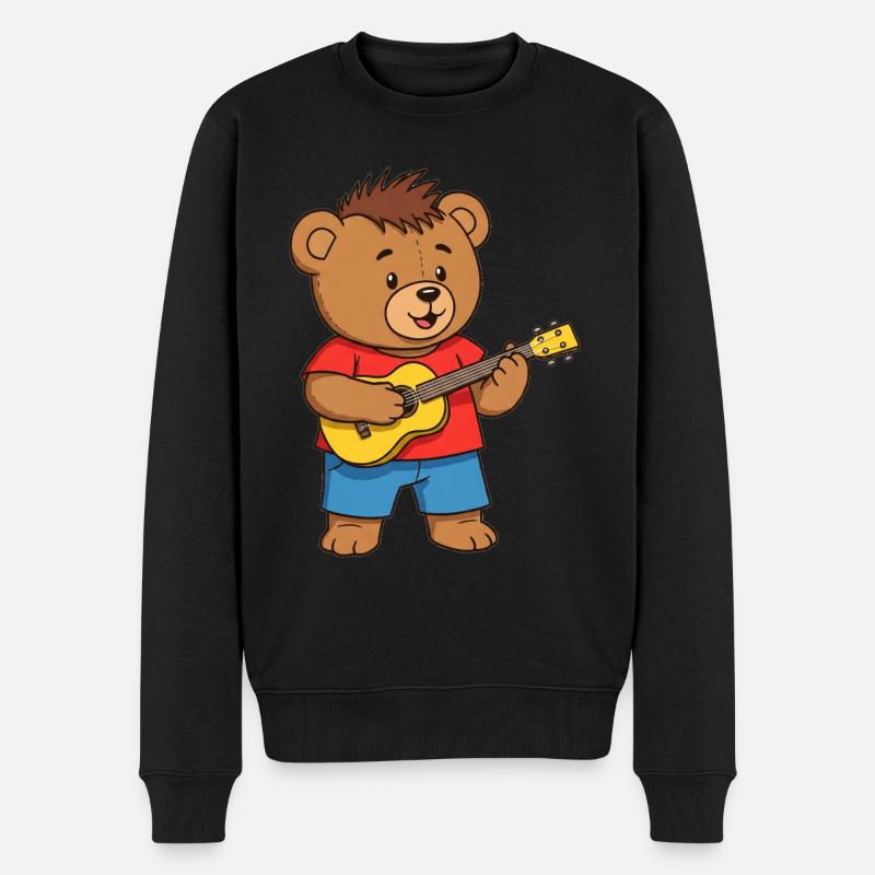 Ours en peluche Musicien - Pull Premium bio Homme - noir