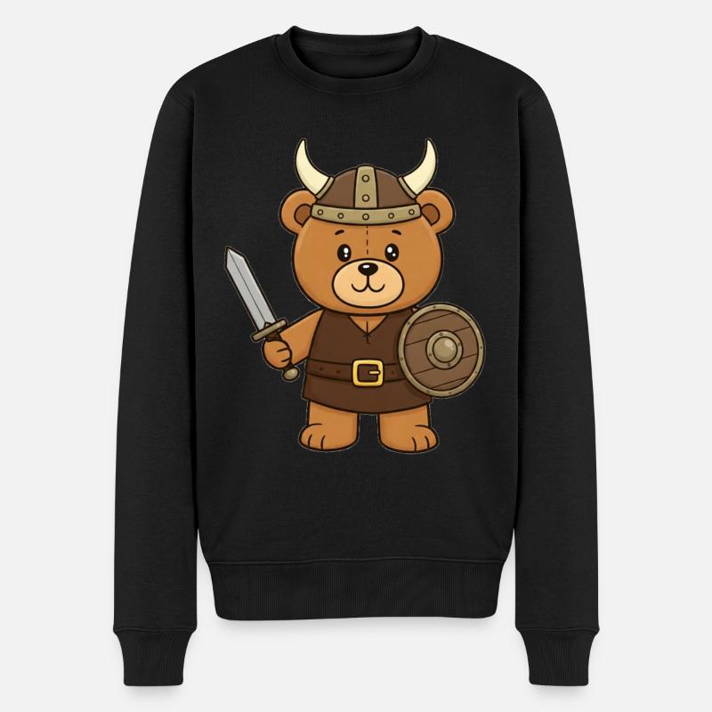 Ours en peluche Viking - Pull Premium bio Homme - noir