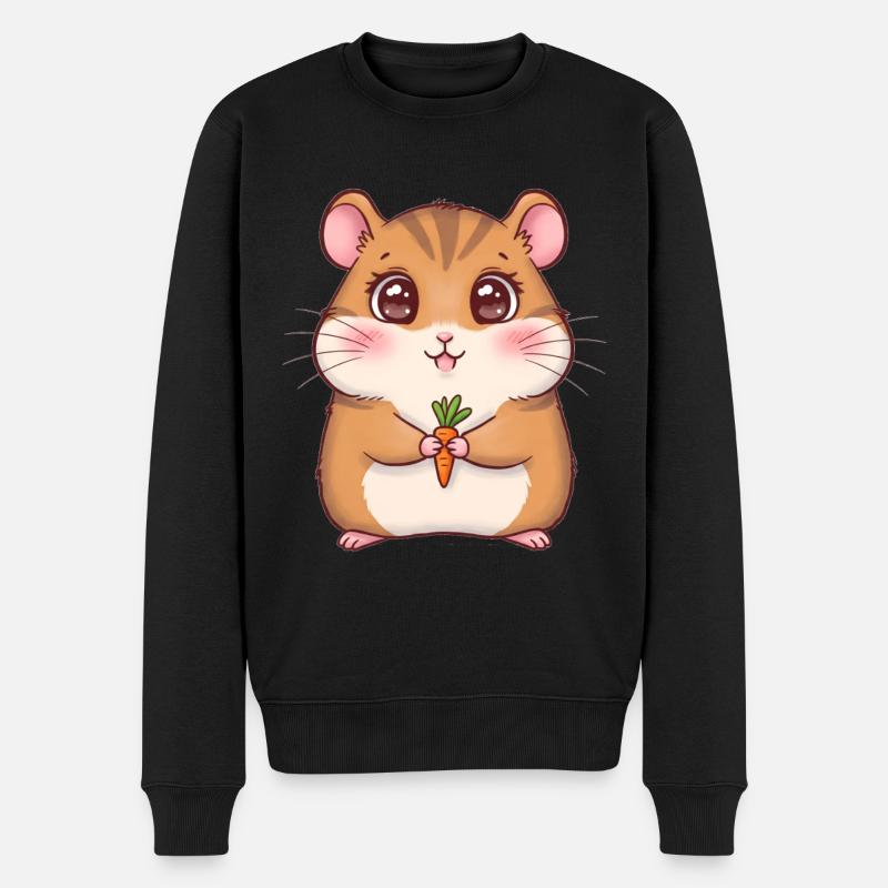 Tier Cartoon Hamster - Männer Premium Bio Pullover - Schwarz