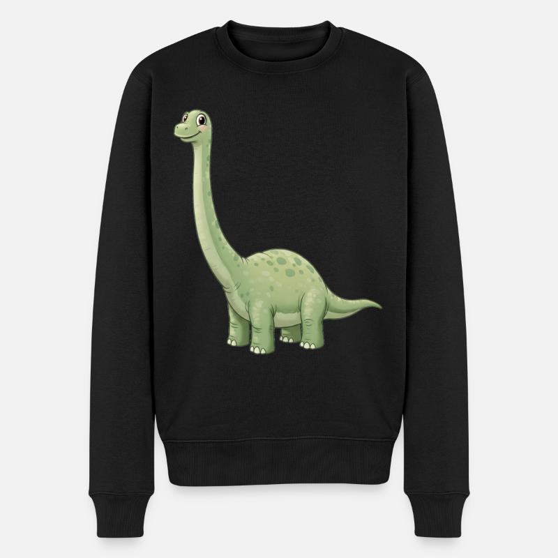 Dino Dessin animé Brachiosaure - Pull Premium bio Homme - noir