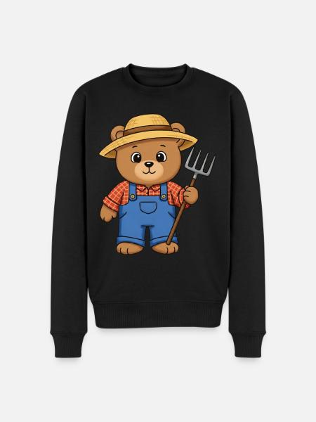 Teddy Bear Farmer - Men's Premium Organic Jumper - black