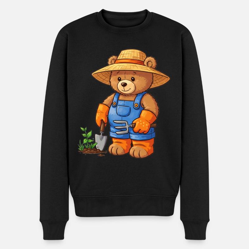 Ours en peluche Jardinier - Pull Premium bio Homme - noir