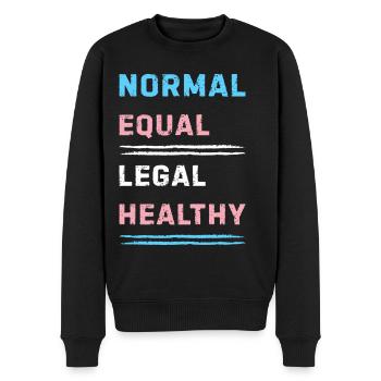 Transgender Message zu Gleichheit und Rechten - Männer Premium Bio Pullover - Schwarz - Vorne - Nico (187cm)