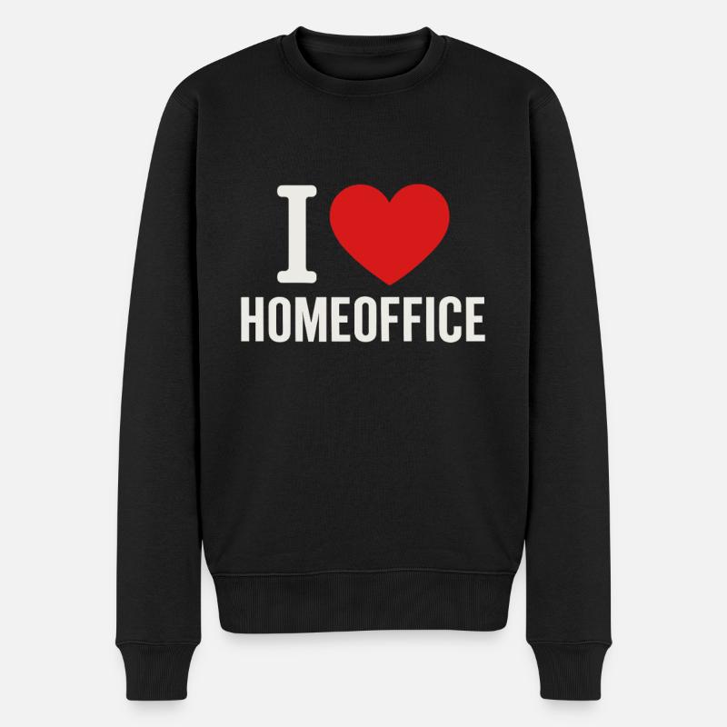 Ich liebe Homeoffice - Männer Premium Bio Pullover - Schwarz