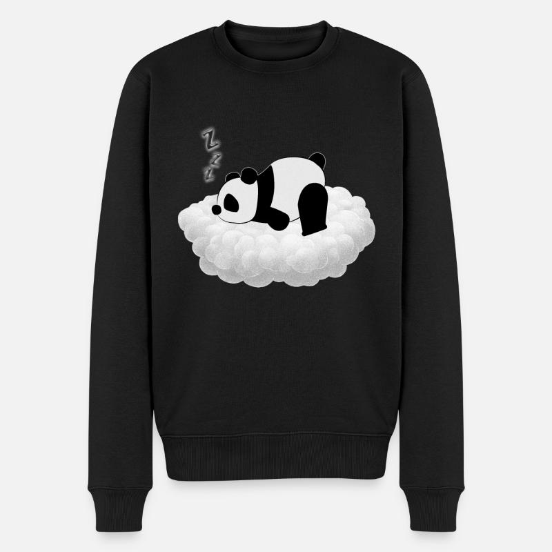 Panda mignon dort sur son nuage - Pull Premium bio Homme - noir