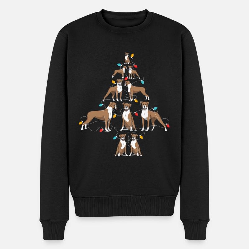 Chemise de chien Boxer de Noël - Pull Premium bio Homme - noir