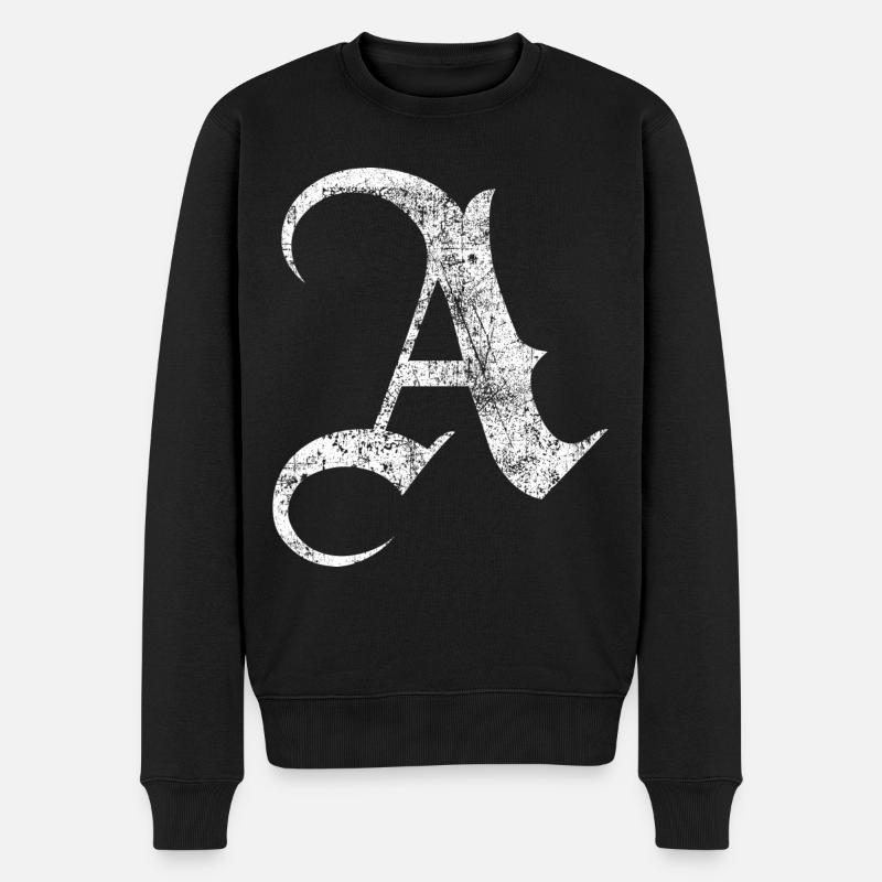Tshirt alphabet initial A - Men's Premium Organic Jumper - black